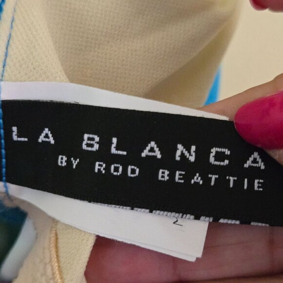 La Blanca Tropi-Flage 3 Piece Tankini Set Top High Waist Bottom Skirt Size 10/M - Picture 9 of 13